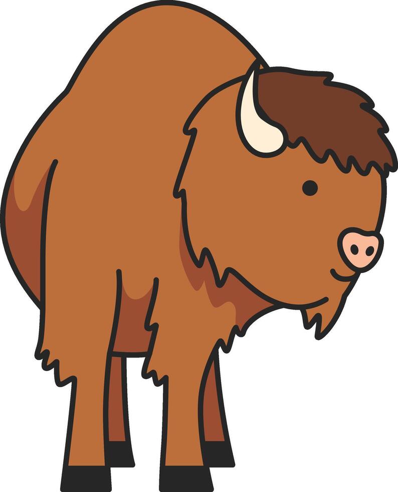 Bison Tier Vektor Karikatur Illustration