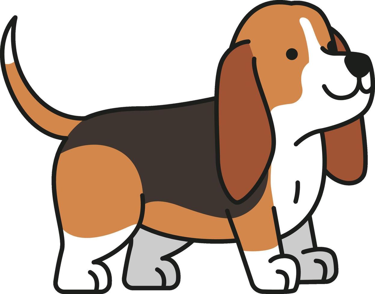 söt basset hund hund vektor illustration