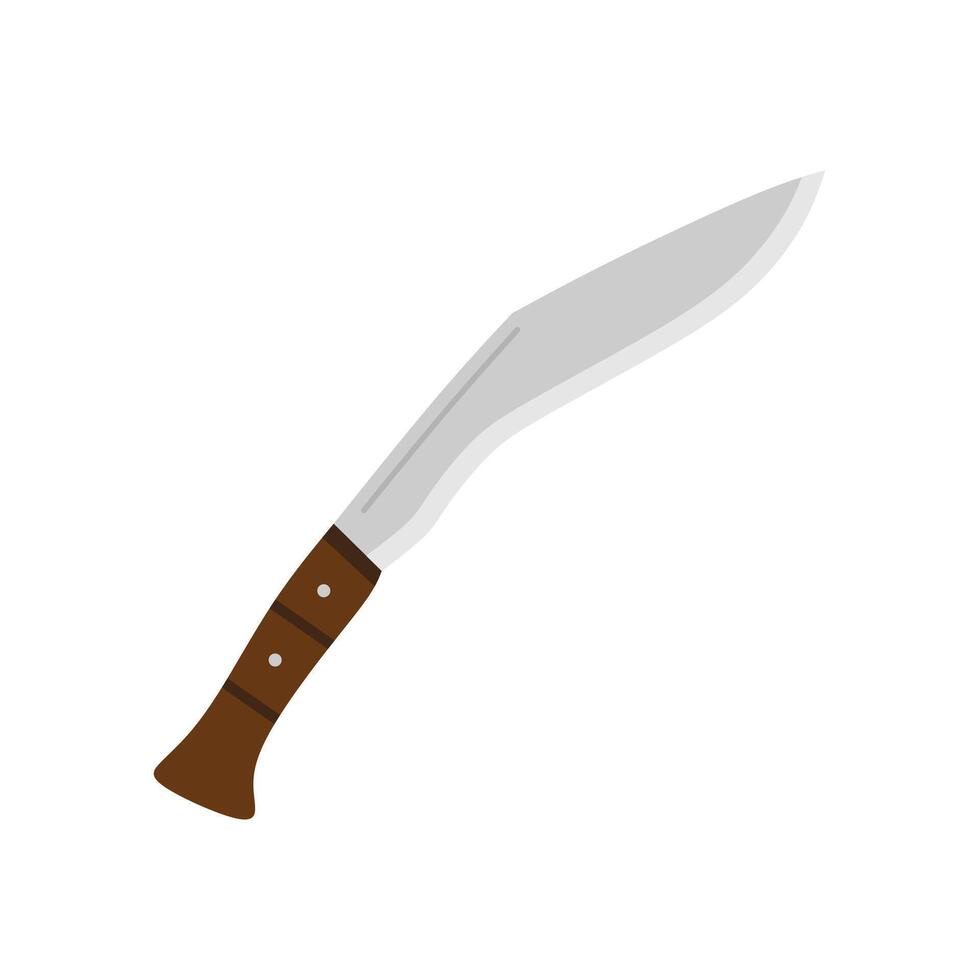 kukri Messer eben Design Vektor Illustration. Gurkha Messer Symbol im modisch eben Stil isoliert auf Weiß Hintergrund. Machete, Infanterie kukri Klinge eben Farbe