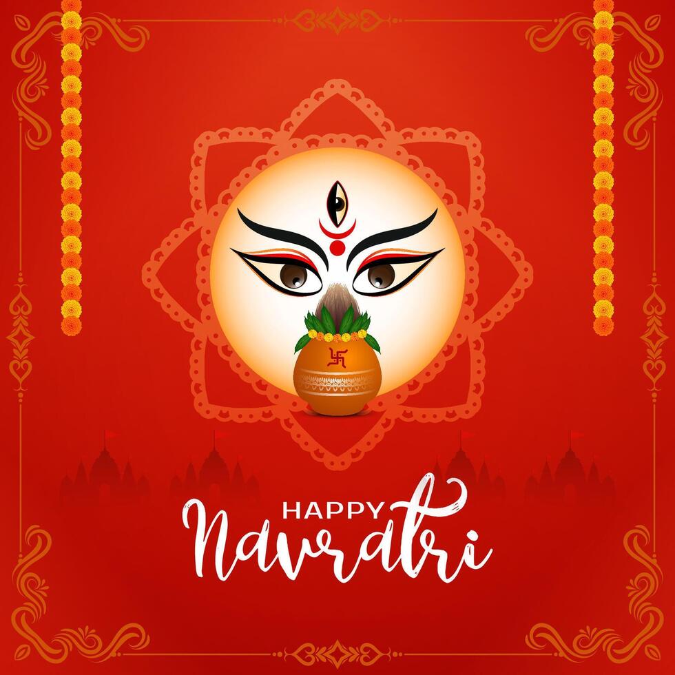 glücklich navratri indisch Festival Feier dekorativ Hintergrund vektor