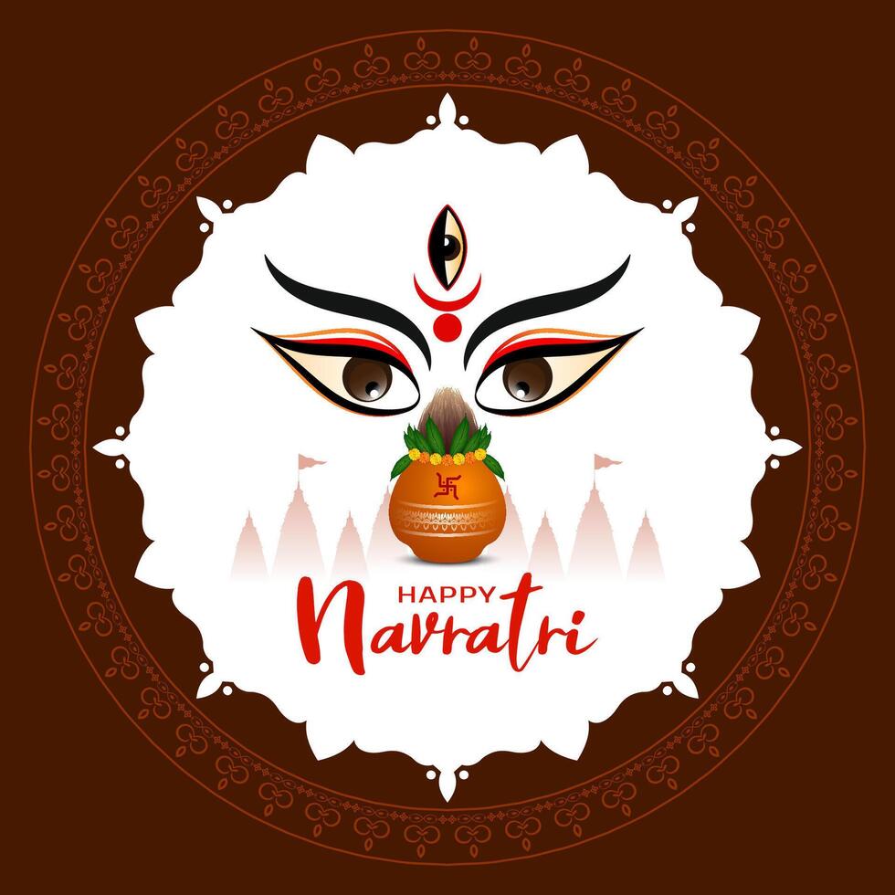 Lycklig Navratri religiös indisk festival bakgrund vektor