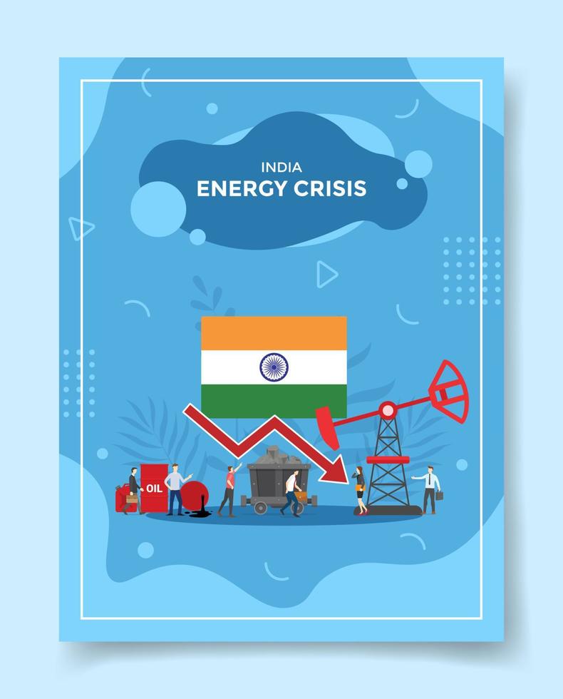 Indien-Energiekrise für Vorlage von Bannern, Flyern, Büchern und Zeitschriften-Cover vektor