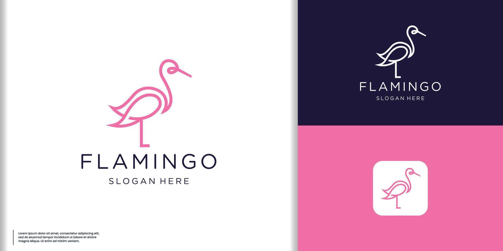 minimalistisch Flamingo einfach modern Logo Design Inspiration vektor