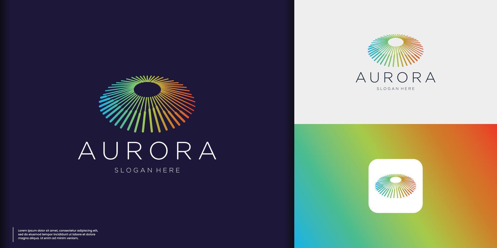 das Aurora Logo Inspiration. Gradient Grün Farbe branding modern Zukunft vektor