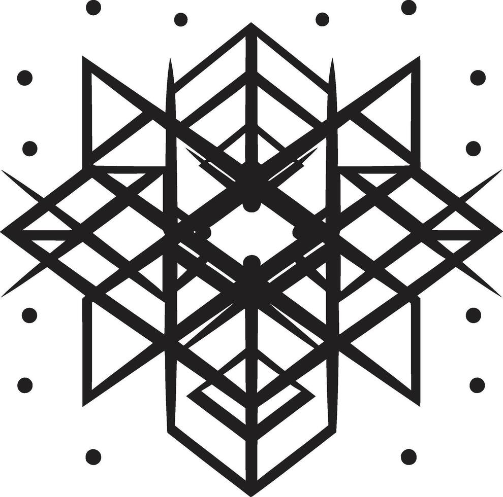 flüchtig Linien abstrakt schwarz Logo Design mit Vektor geometrisch Elemente astral Symmetrie Vektor Logo mit glatt schwarz abstrakt geometrisch Muster