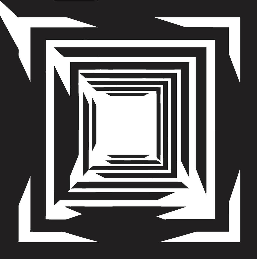ätherisch Harmonie Mystiker schwarz Emblem mit Vektor geometrisch Elemente unendlich Abstraktion monochromatisch Vektor Logo mit abstrakt schwarz geometrisch Muster