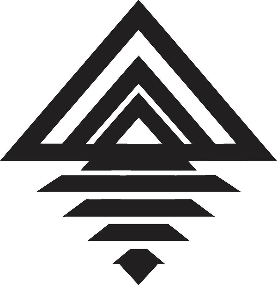 abstrakt Rätsel einfarbig Emblem von abstrakt geometrisch Formen im Vektor astral Verschmelzung schwarz Symbol mit Mystiker Vektor Logo mit geometrisch Elemente