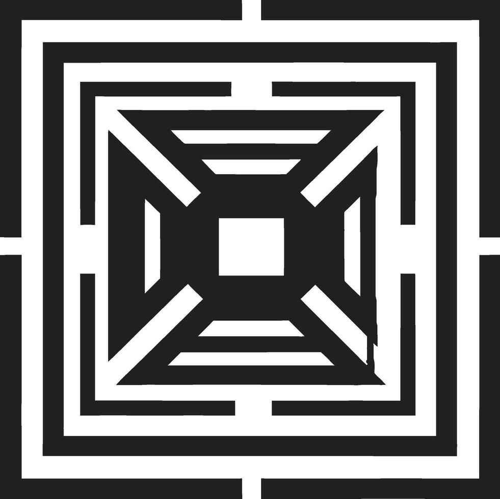 unendlich Winkel glatt Vektor Logo Design mit schwarz abstrakt geometrisch Formen Mystiker Geometrie abstrakt schwarz Logo mit Vektor geometrisch Elemente