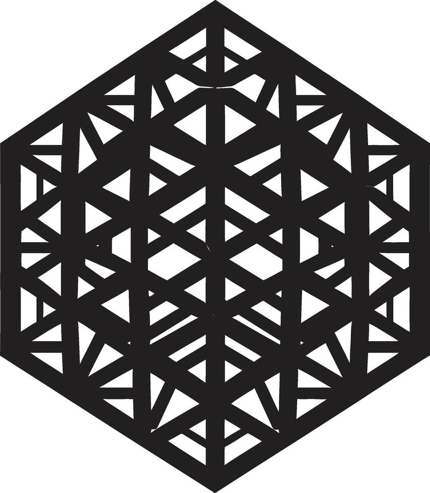 dynamisk symmetri svart emblem visa upp abstrakt geometrisk design i vektor form fusion vektor logotyp design med elegant svart abstrakt geometrisk former