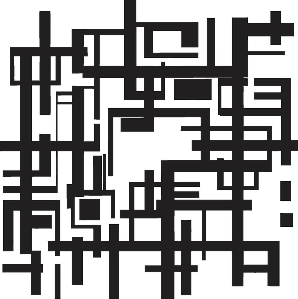 kvant konturer svartvit vektor logotyp med abstrakt geometrisk form abstrakt elegans svart ikon skildrar vektor logotyp med geometrisk former