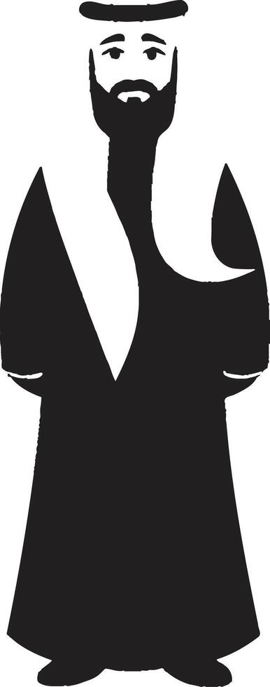 kunglig profil svart ikon terar arabicum man logotyp design i vektor kulturell suveränitet enfärgad emblem med vektor logotyp av ett arabicum man
