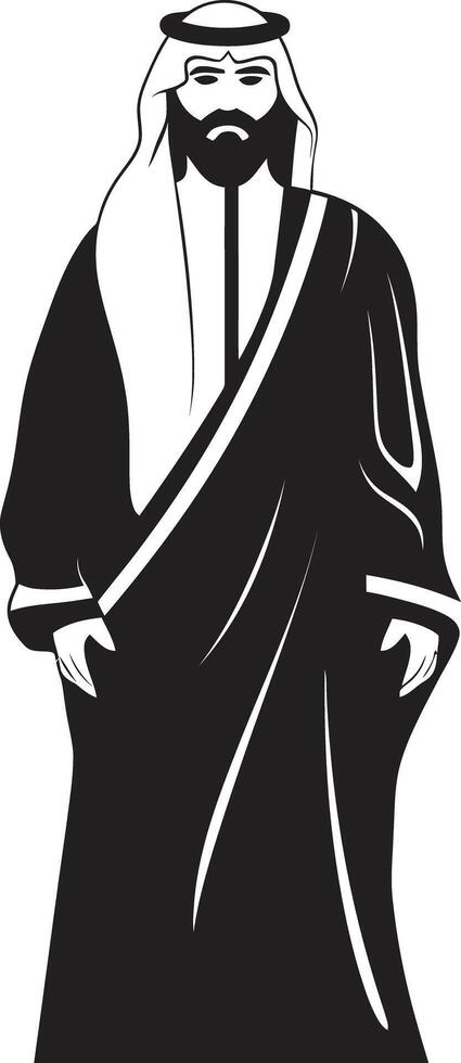 majestätisch Arabeske elegant Vektor Logo von ein Arabisch Mann im einfarbig Regal Profil schwarz Symbol mit Arabisch Mann Logo Design im Vektor