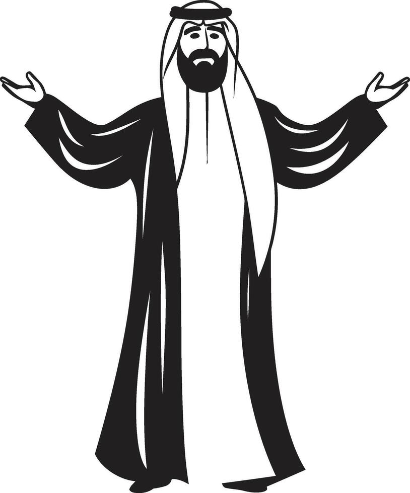 kulturell Eleganz glatt schwarz Symbol abbilden Arabisch Mann im Vektor Arabisch Wesen Vektor Logo mit schwarz Symbol von ein Arabisch Mann