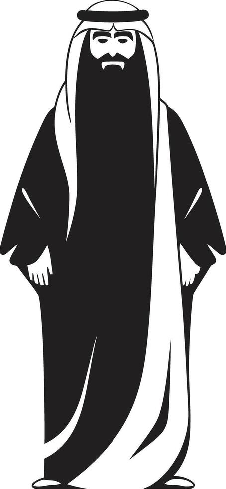 Mystiker Gegenwart monochromatisch Vektor Logo Design mit Arabisch Mann kulturell Eleganz glatt schwarz Symbol abbilden Arabisch Mann im Vektor