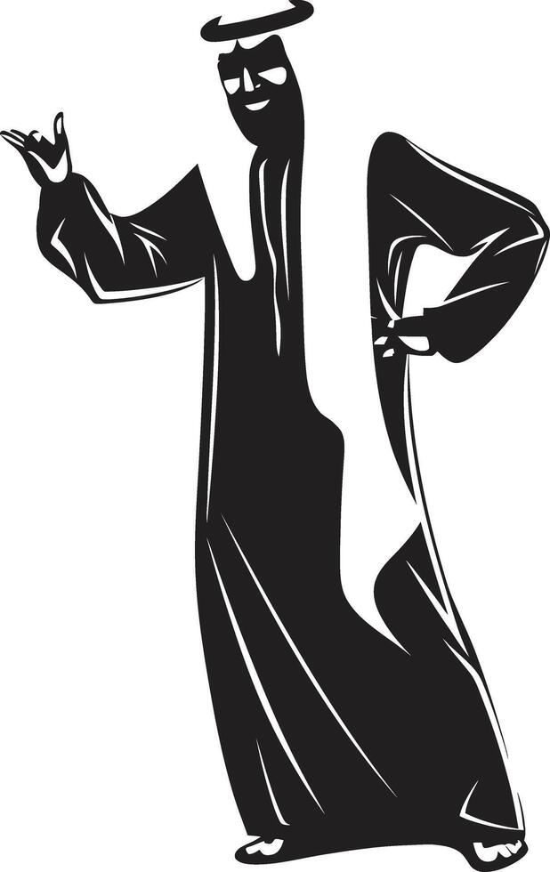 Mystiker Gegenwart schwarz Symbol präsentieren Arabisch Mann Logo Design im glatt Stil kulturell Eleganz Vektor schwarz Logo illustrieren Arabisch Mann im elegant Stil