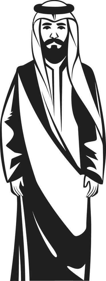 arab arv elegant emblem illustrerar arabicum man i svart vektor silhuett av nåd svart ikon av ett arabicum man i vektor logotyp design