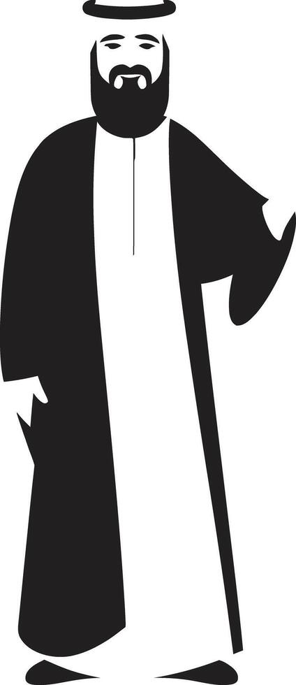 Silhouette von Anmut schwarz Vektor Logo illustrieren Arabisch Mann im glatt Stil edel Traditionen elegant Emblem mit Vektor Logo von ein Arabisch Mann