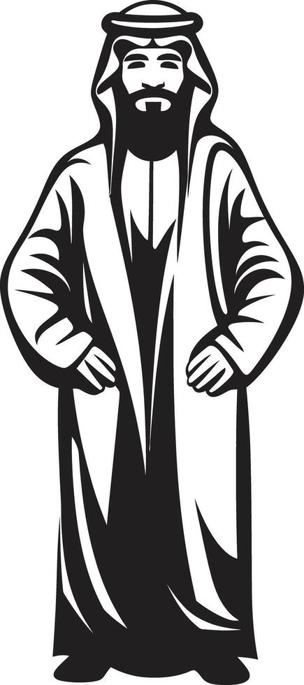 kulturell Souveränität schwarz Symbol präsentieren Arabisch Mann Logo Design im Vektor sartorial Adel glatt Vektor Logo mit Arabisch Mann Silhouette im schwarz