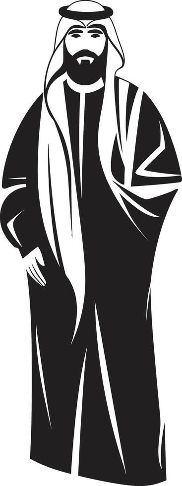 kunglig profil elegant vektor logotyp design av ett arabicum man silhuett kulturell suveränitet svart ikon visa upp arabicum man logotyp design i vektor