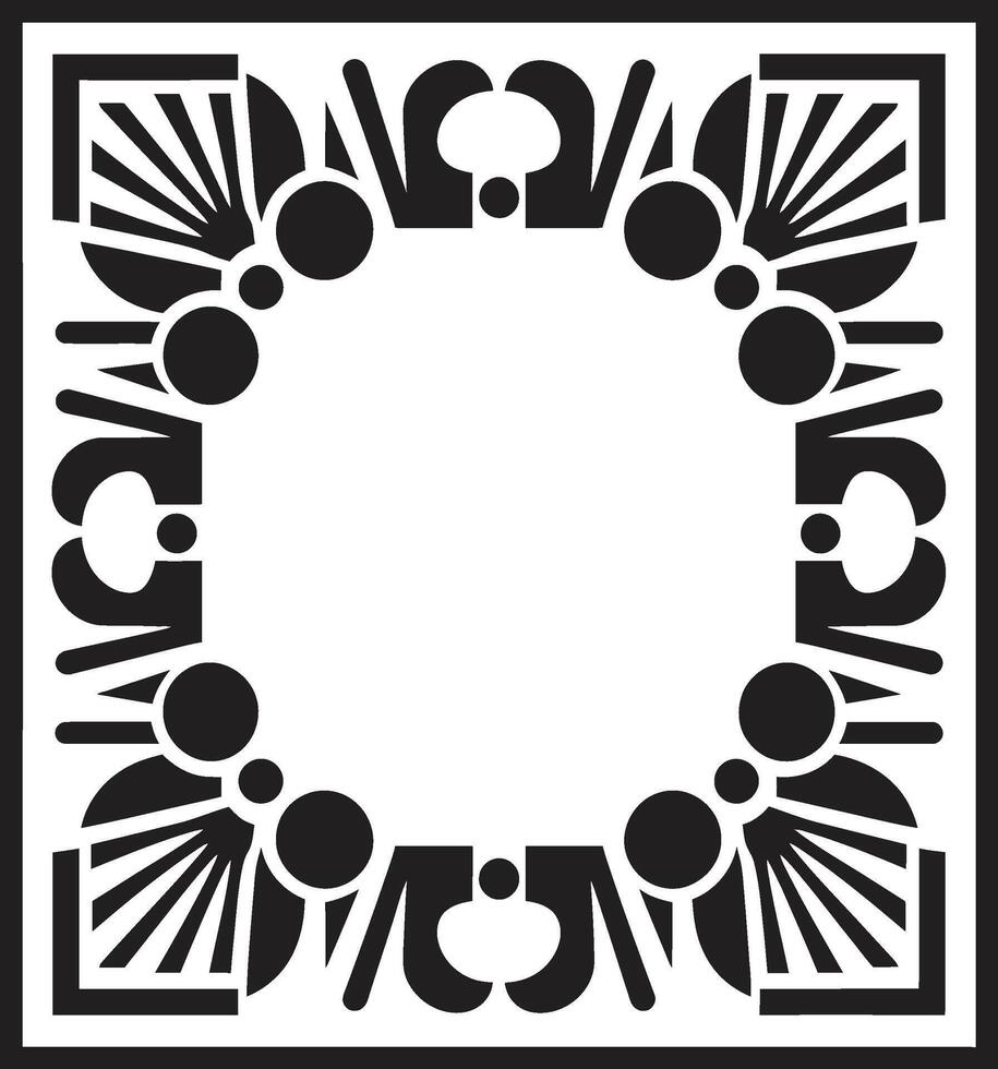 tidlös skönhet enfärgad vektor logotyp med konst deco ram lyx fusion elegant svart ikon med konst deco ram i vektor
