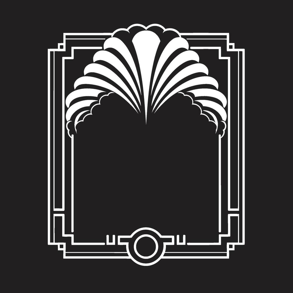 deco väsen enfärgad emblem visa upp konst deco ram i vektor evig glamour svart vektor logotyp med konst deco ram design