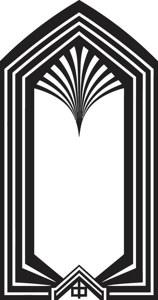 Kunst enthüllt schwarz Emblem präsentieren Kunst Deko Rahmen im einfarbig schick Erbe Vektor Logo von elegant schwarz Symbol mit Kunst Deko Rahmen