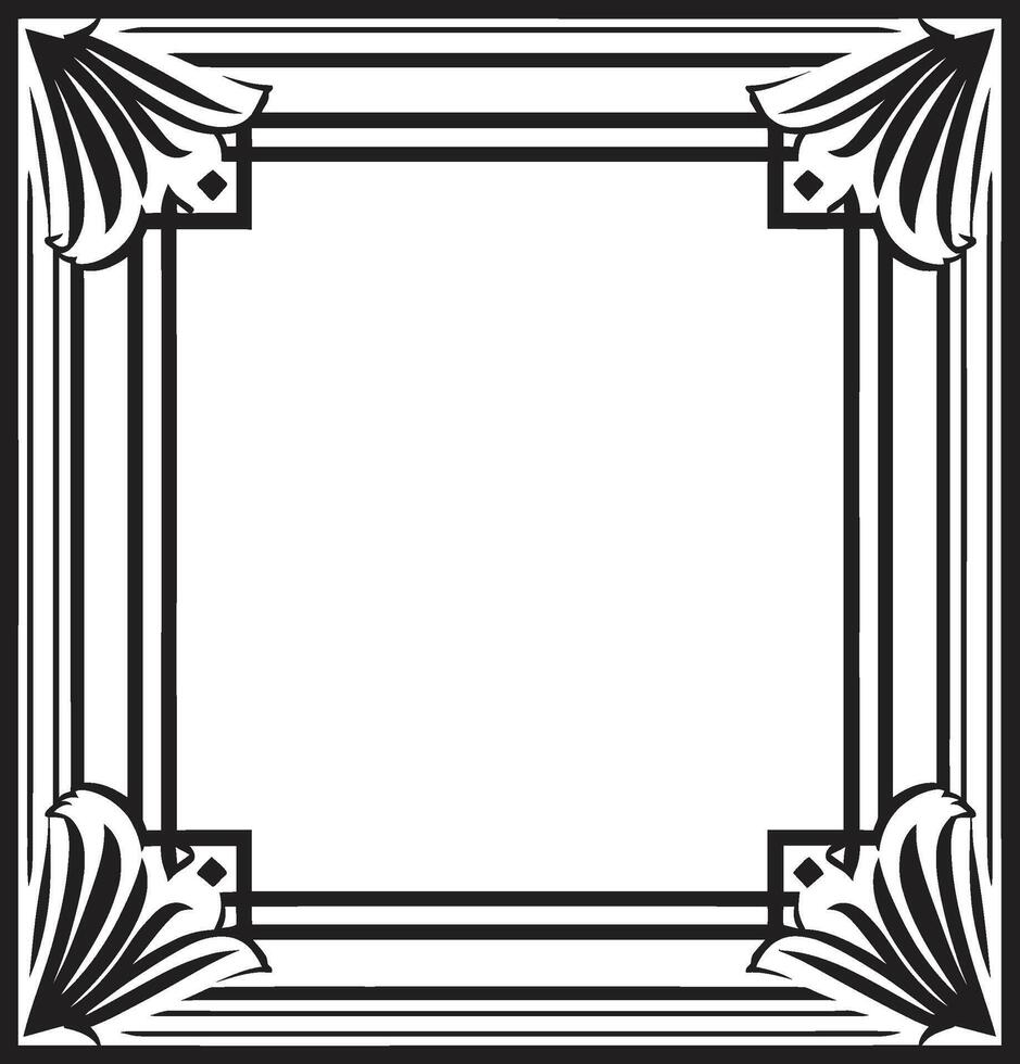 årgång överflöd elegant ikon illustrerar konst deco ram i svart tidlös skönhet vektor logotyp design med konst deco ram i svart