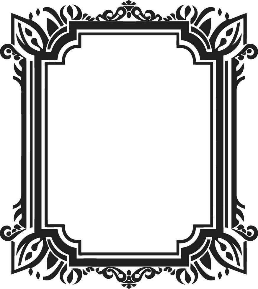 artisteri avtäckt elegant vektor logotyp terar konst deco ram design chic arv svart emblem med konst deco ram i svartvit