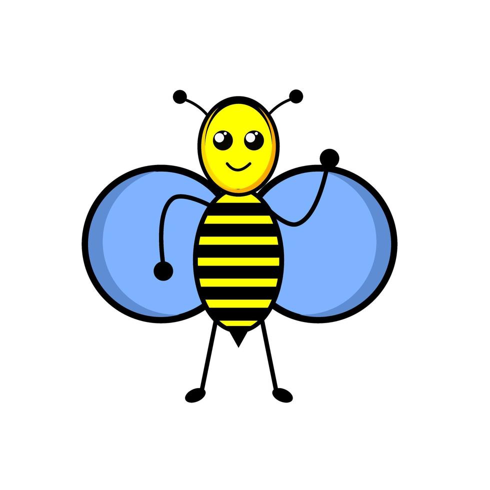 leende bi clipart. bi vektor. bee maskot. vektor