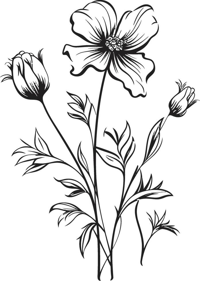 unendlich Blüten elegant Emblem mit Vektor Logo im schwarz zeitlos Garten schick schwarz Symbol illustrieren botanisch Blumen