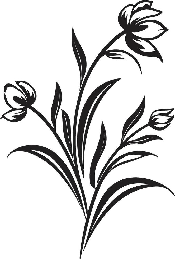 flüstert von Natur Vektor Logo, schwarz botanisch Blumen Blumen- Harmonie schwarz Vektor Logo mit botanisch Eleganz