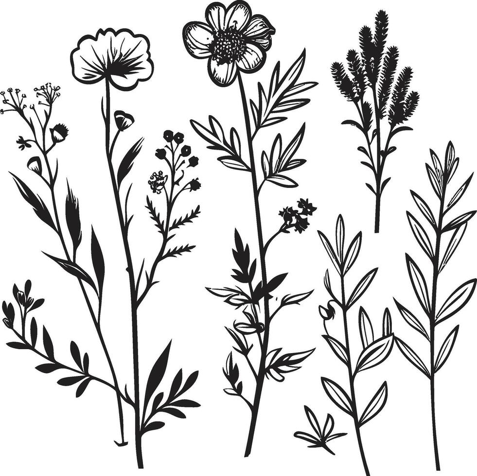 flüstert von Natur schwarz Symbol, Vektor Logo von botanisch blüht verzaubert blüht elegant schwarz Vektor Logo mit Blumen