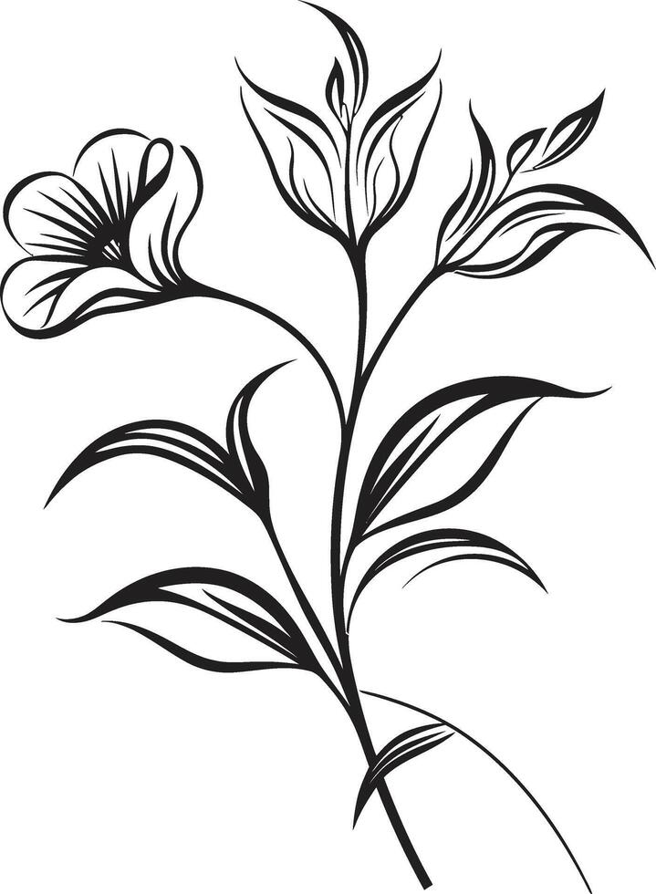 elegans i blomma elegant emblem med svart vektor logotyp skulpterad kronblad elegant svart ikon terar svartvit botanisk blom