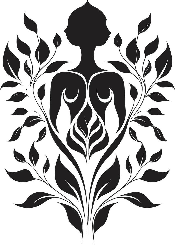 Blütenblätter im noir elegant schwarz Symbol präsentieren Vektor Logo Design Garten von Eleganz glatt Vektor Logo mit schwarz botanisch Blumen