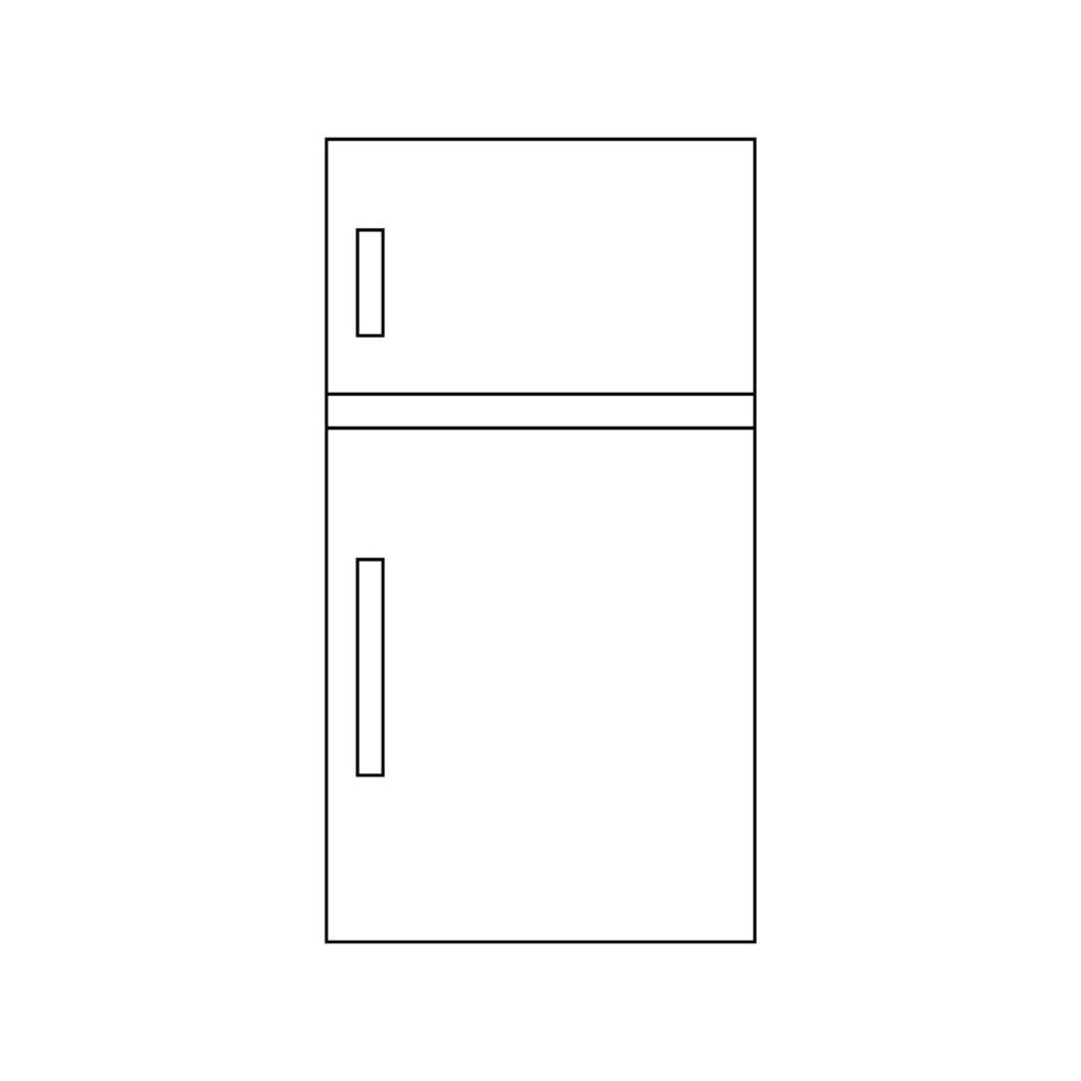 Kühlschrank Linie Kunst Vektor. Kühlschrank-Symbol oder Clipart. vektor