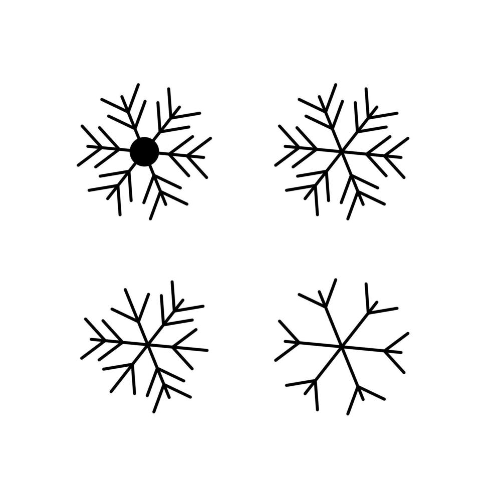 snöflingor Ikonuppsättning. snöflingor linjekonst vektor. vektor