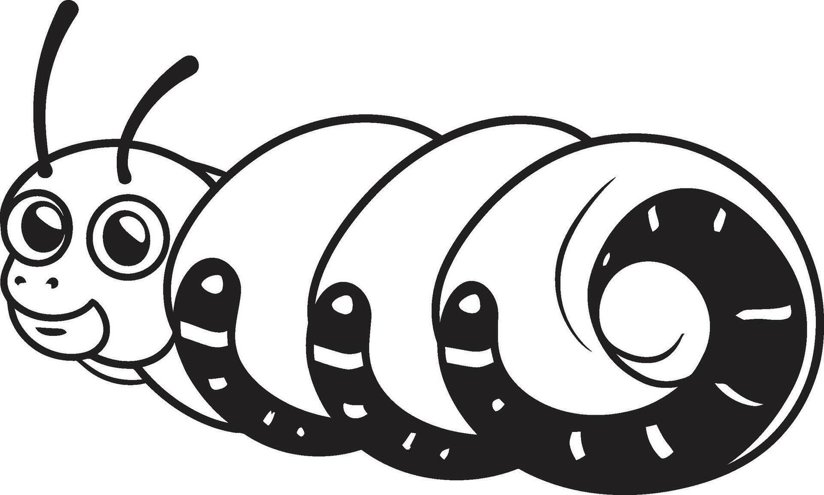 larv couture svartvit ikon i naturer Evolution metamorfos magi chic vektor logotyp för larv omvandling