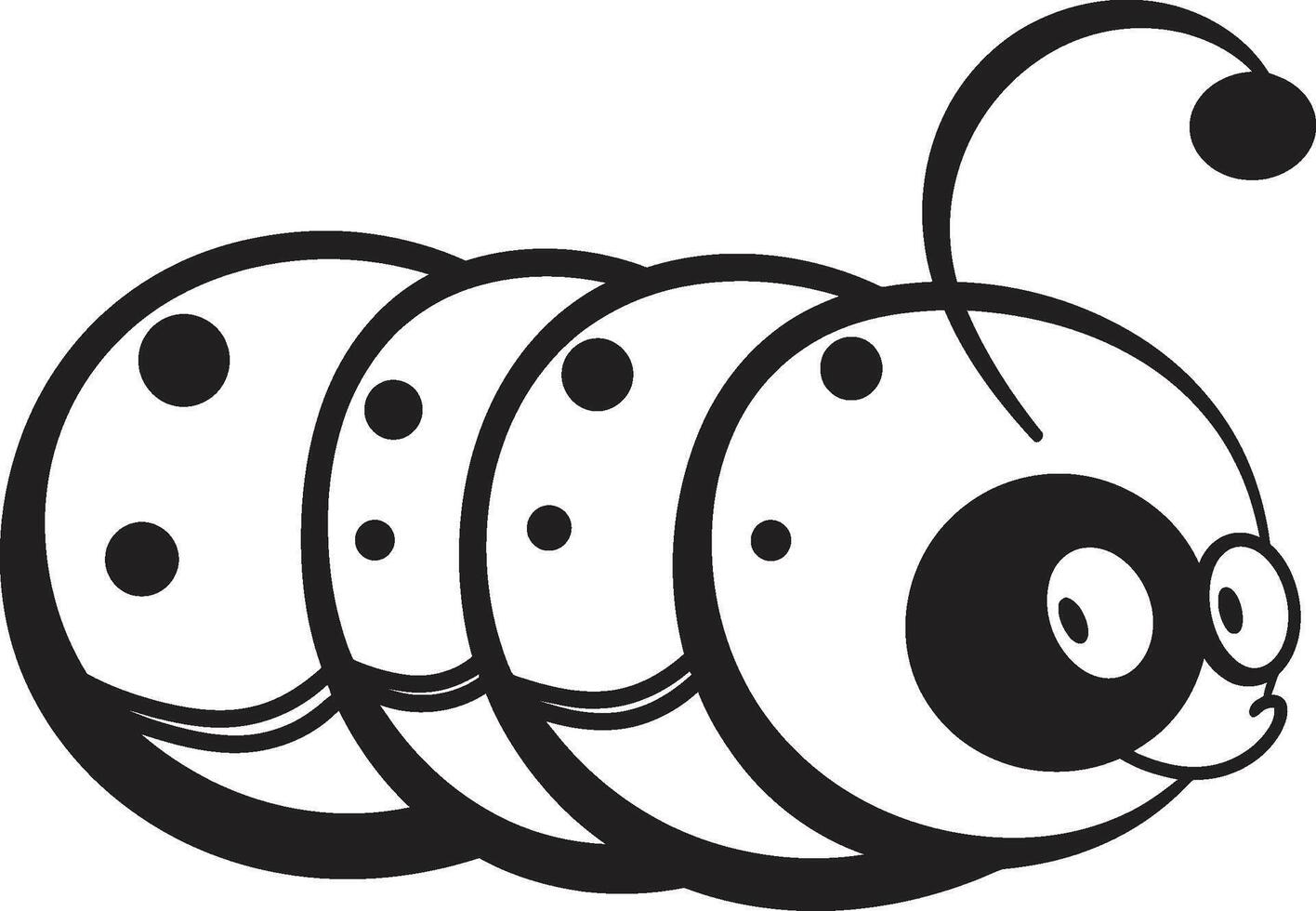 naturer progression elegant svartvit emblem för larv ikon krypande chic elegant vektor logotyp design för eleganta larv