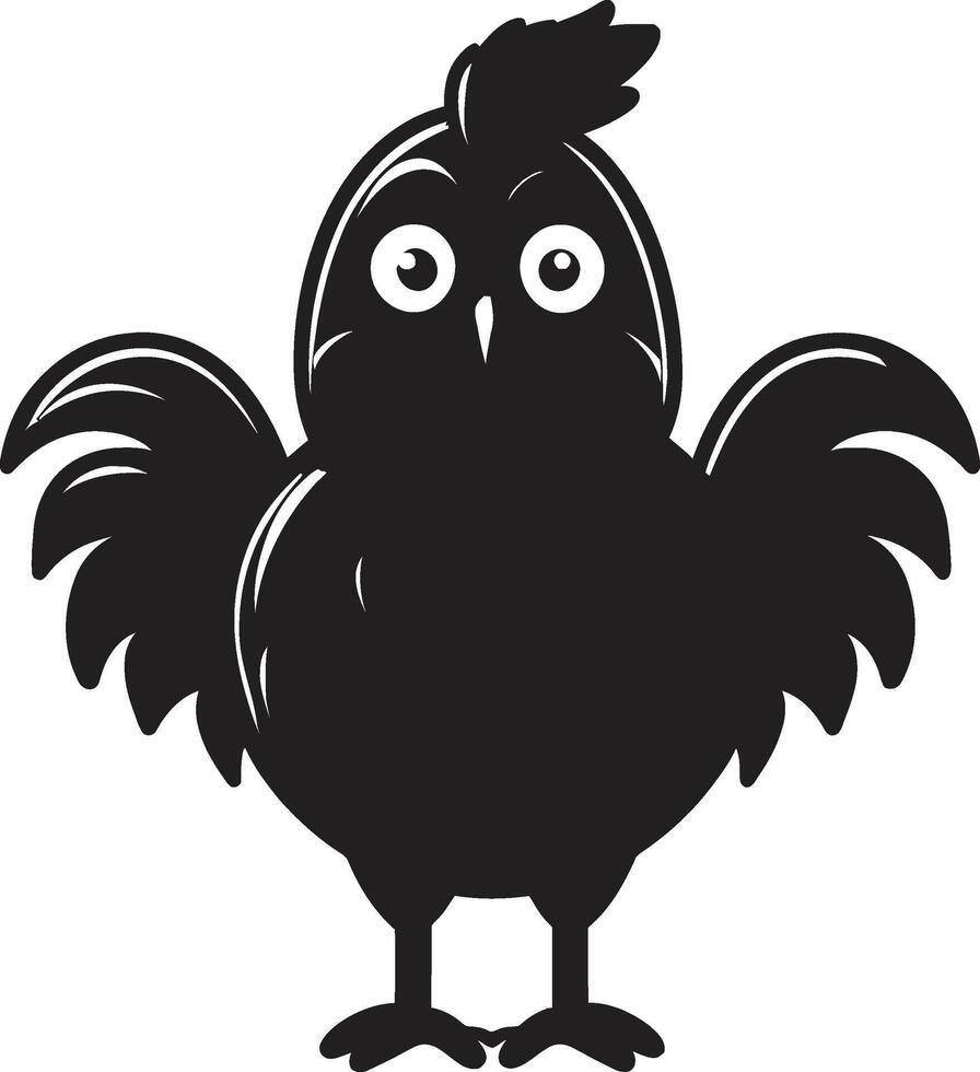gefiedert Fabeln schick Vektor Logo präsentieren Hähnchen Raffinesse Hahn Träumereien elegant einfarbig Emblem zum Geflügel Liebhaber