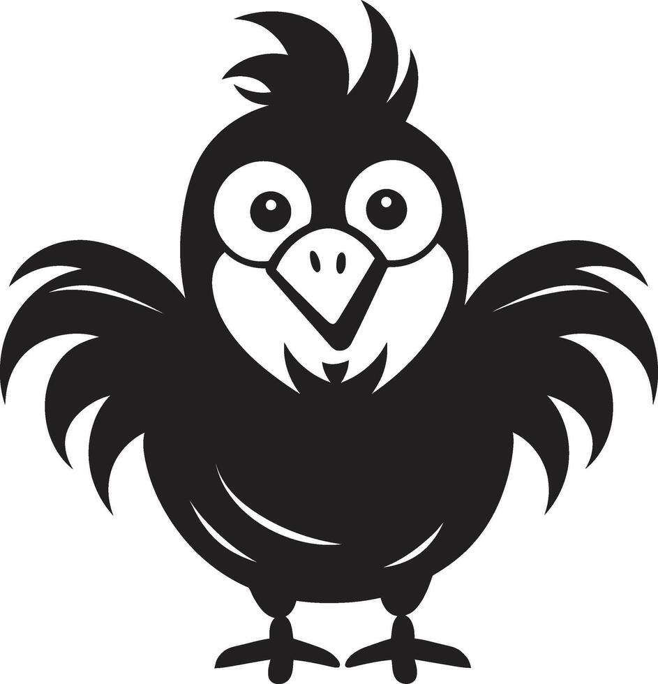 Hahn Insignien elegant schwarz Symbol mit Vektor Hähnchen Design gefiedert Putz einfarbig Emblem illustrieren Hähnchen Harmonie