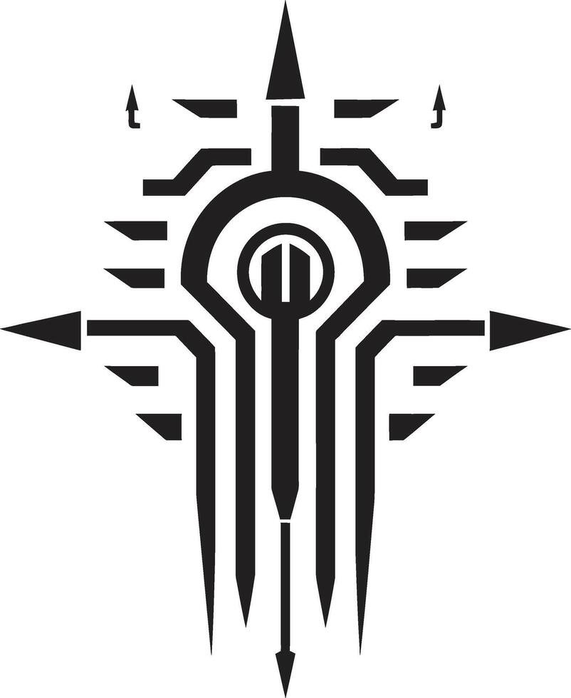 neural Netz Eleganz schick abstrakt kybernetisch Symbol Digital Nexus glatt Emblem illustrieren kybernetisch Harmonie vektor