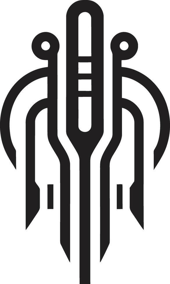 Techno Fäden schick abstrakt Logo präsentieren kybernetisch Raffinesse neural Netz Eleganz glatt schwarz Vektor Logo zum kybernetisch Glückseligkeit
