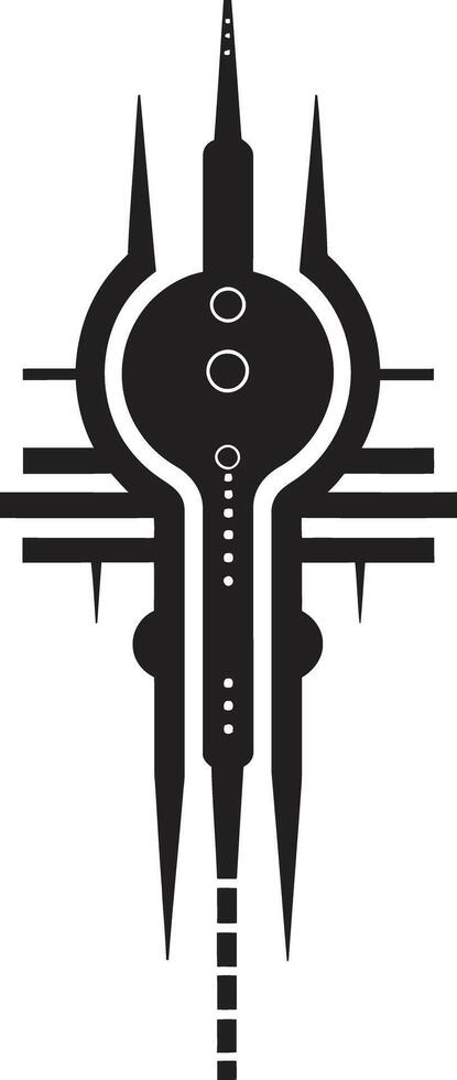 pixelated förmåga abstrakt vektor logotyp design för cybernetiska Evolution binär blomma elegant cybernetiska symbol i svart svartvit