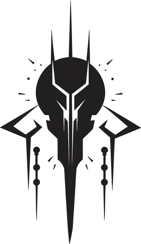 Digital Freude einfarbig kybernetisch Symbol im schwarz Vektor Logo binär Schönheit schick abstrakt Emblem von kybernetisch Design