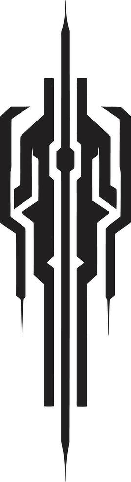 robot rytmer elegant vektor logotyp terar cybernetiska harmoni data dansa chic svart ikon med abstrakt cybernetiska symbol