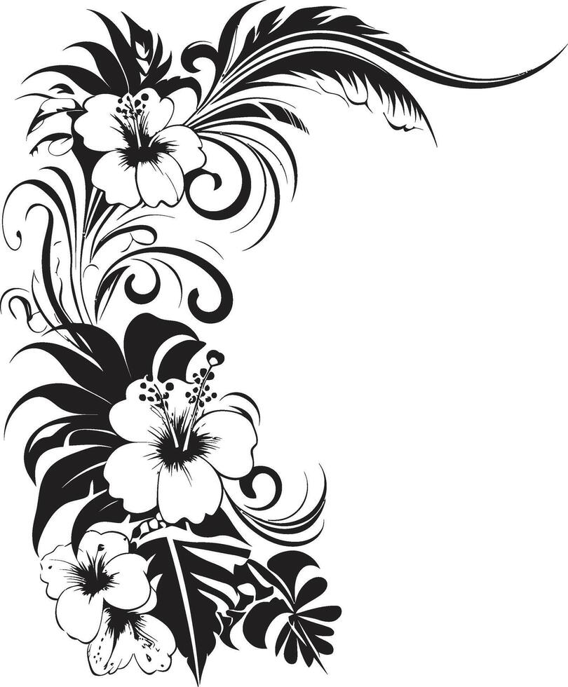 ewig Eleganz schick Vektor Emblem Hervorheben dekorativ Ecken botanisch Grenzen einfarbig Logo Design mit dekorativ Ecken