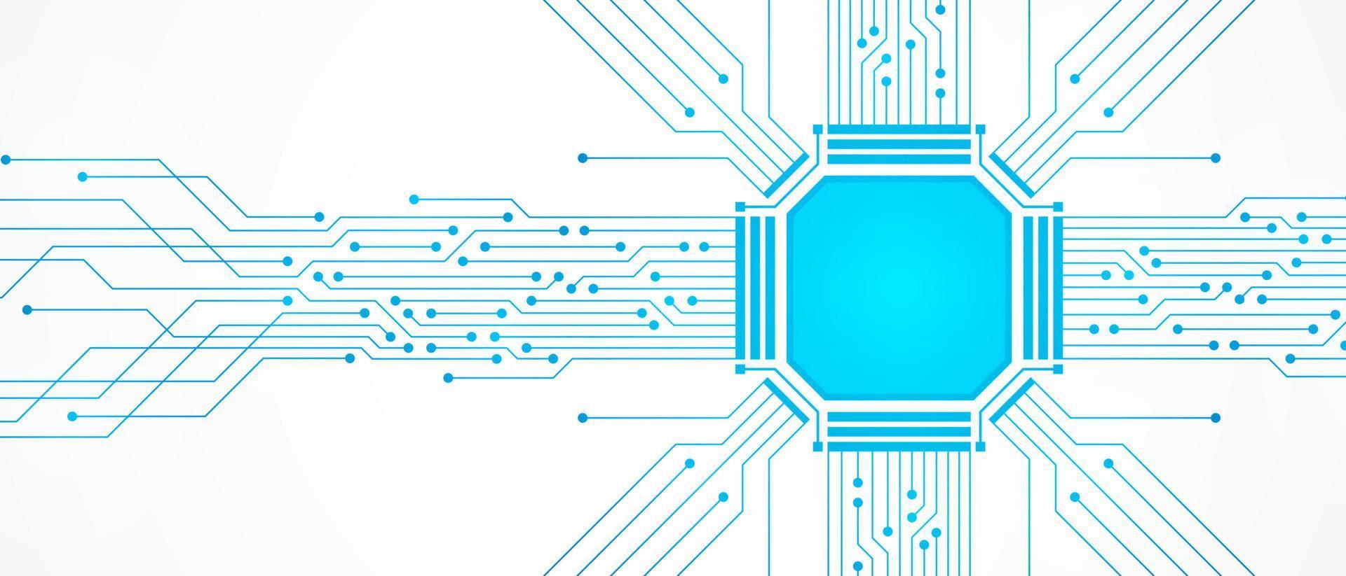 abstrakt teknik bakgrund, kretskort och mikrochip, digital kraftledning vektor