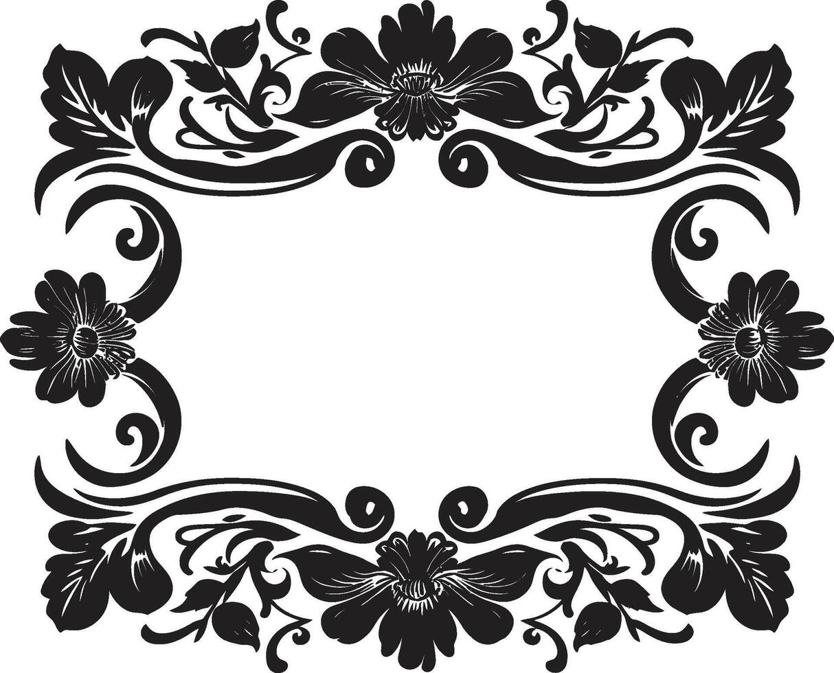 kulturell Klassiker schick Vektor Logo mit schwarz Jahrgang europäisch Rand Antiquität Ästhetik einfarbig Emblem mit europäisch Rand Design
