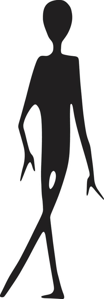 animiert Eleganz glatt schwarz Vektor Logo mit Stickman schrullig Anfragen schick einfarbig Symbol mit Gekritzel Stickman