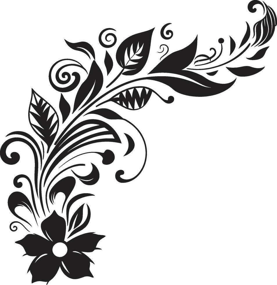 Zier Opulenz glatt Symbol mit schwarz Gekritzel dekorativ Muster schick Komplexität einfarbig dekorativ Element im elegant Vektor Design